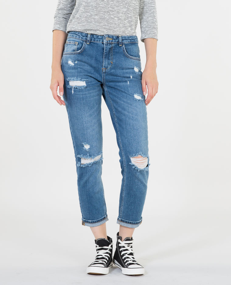 Jean Pimkie Cool Slim Fit Destructuré Avec Genouillères - Taille 38 - Neuf Sans étiquettes - Modèle RC1118