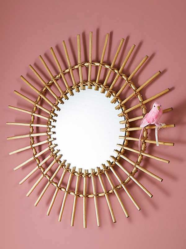miroir en rotin - 33,70€
