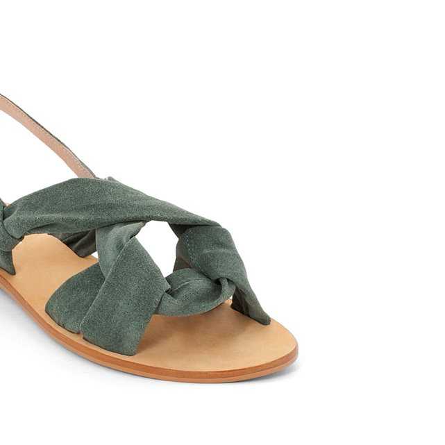 sandales nouées cuir