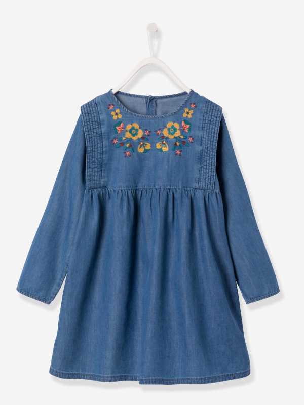 robe brodee en denim