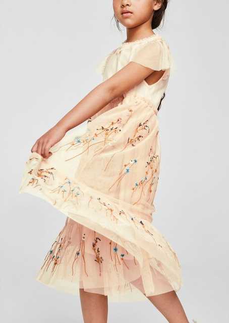 robe tulle brodée