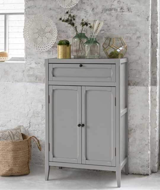 armoire basse grise