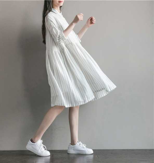 robe rayée en coton