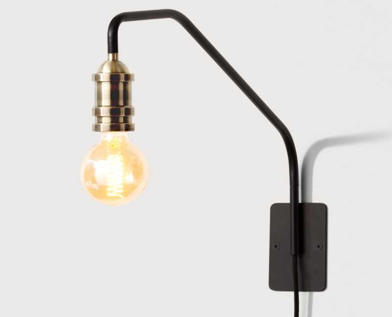 applique potence noire & laiton