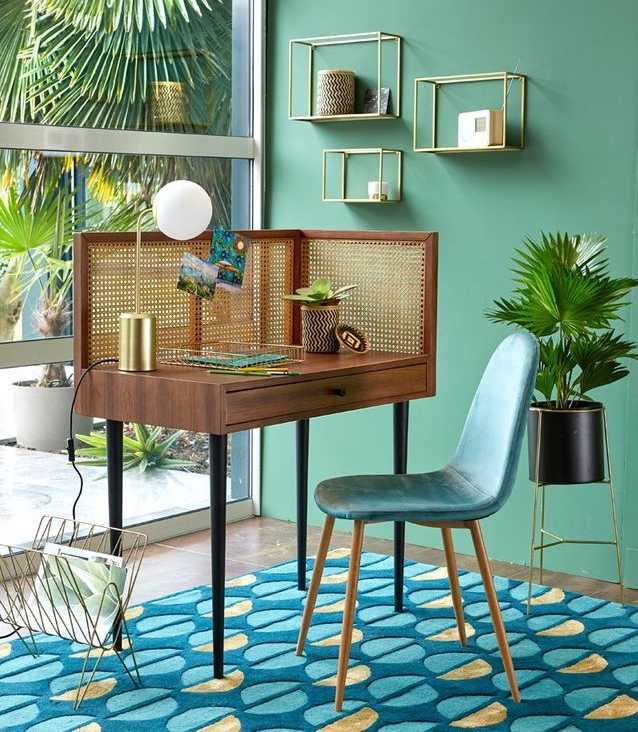 Bureau vintage en cannage