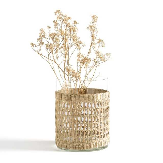 vase verre et tressage