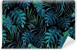 Feuilles tropicales Botanical exotic seamless pattern, green tropical leaves, summer