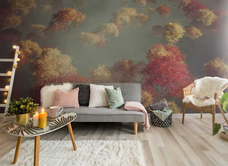 papier peint foret d'automne