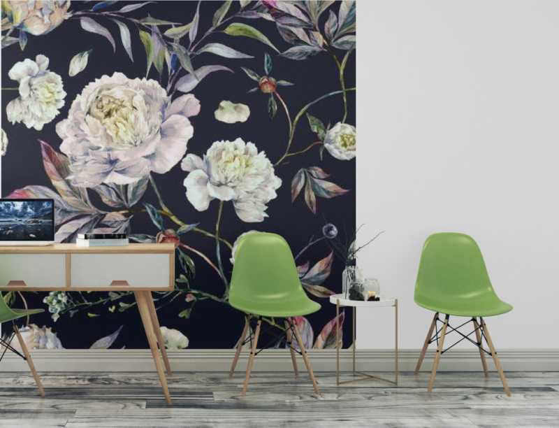 papier peint fleuri
