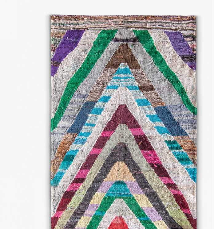 Tapis Kilim bleu multicolore