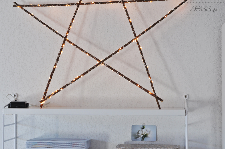 diy etoile lumineuse guirlande bois