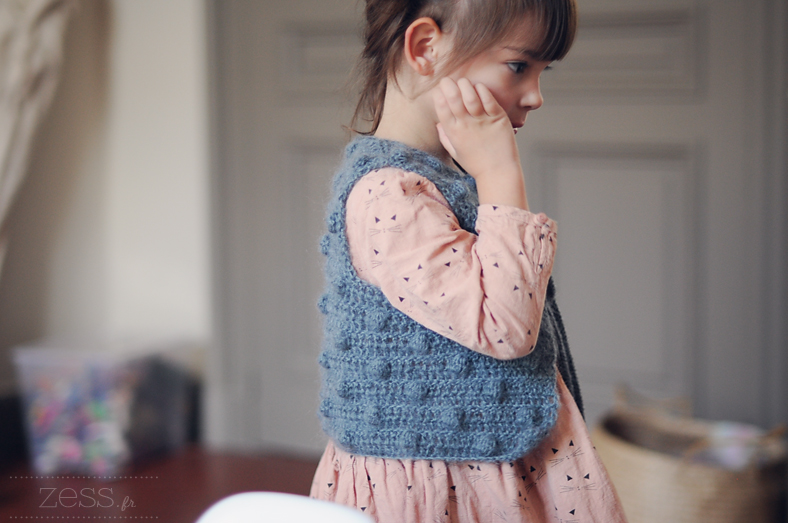 gilet fillette au crochet