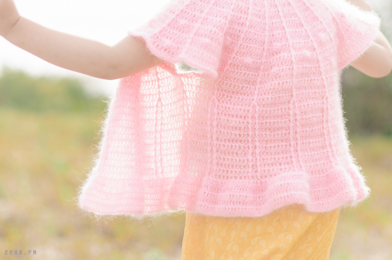 cardigan mohair crochet pour enfant patron