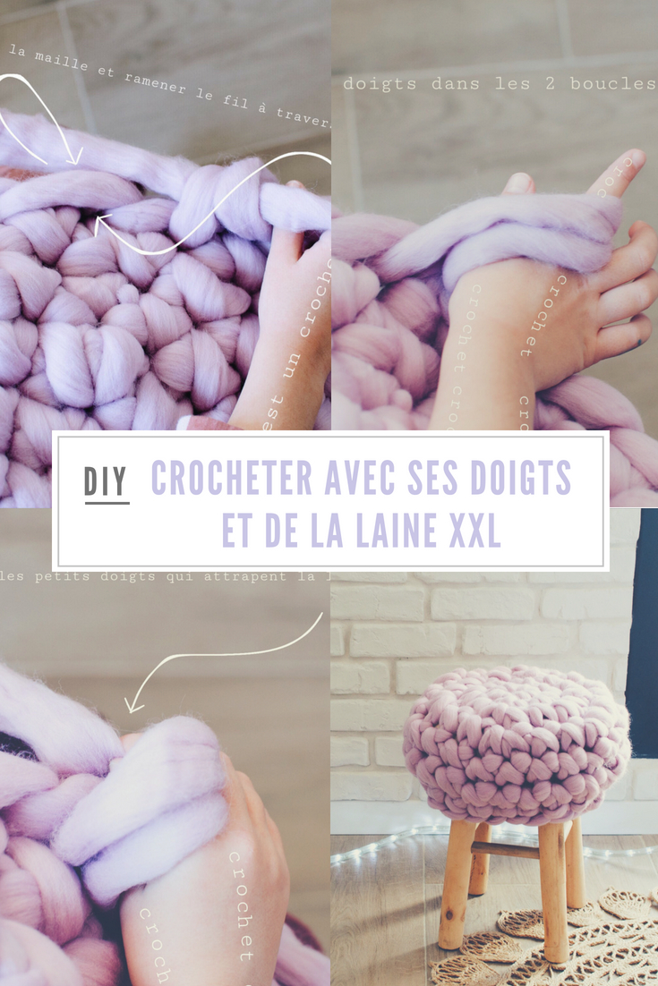 crocheter avec ses doigts et laine XXL