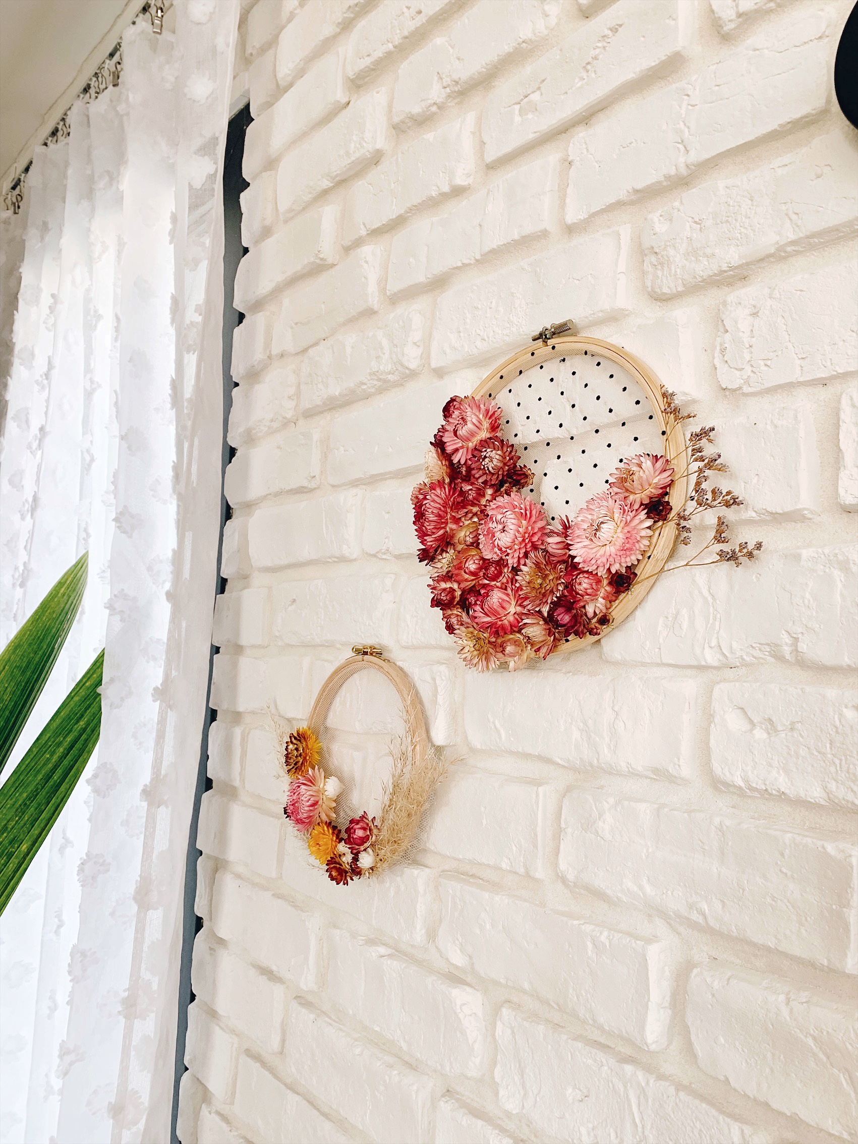 diy cercle à broder gfleurs séchées pampa