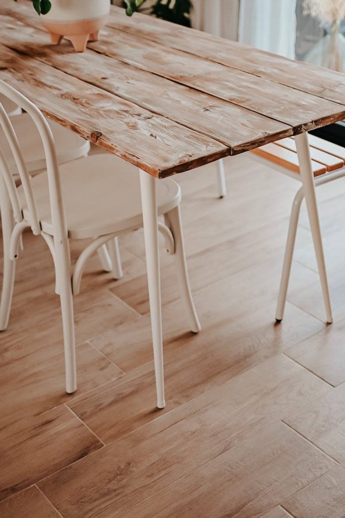 diy table à manger en bois déco bohème