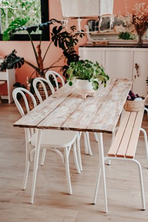 diy table à manger en bois déco bohème