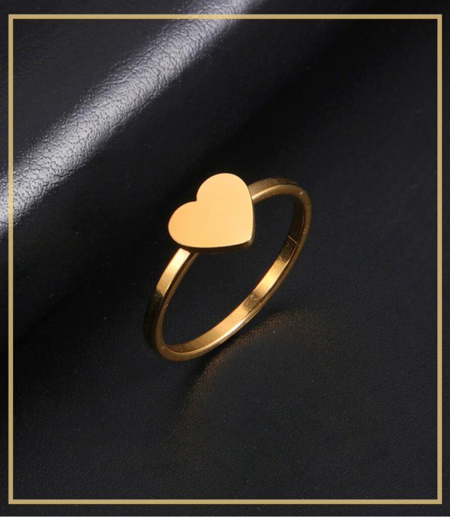 Bague cœur simple minimaliste aliexpress