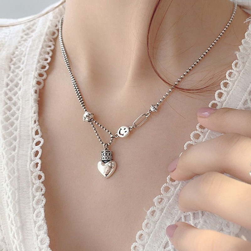 Collier smiley argent 925